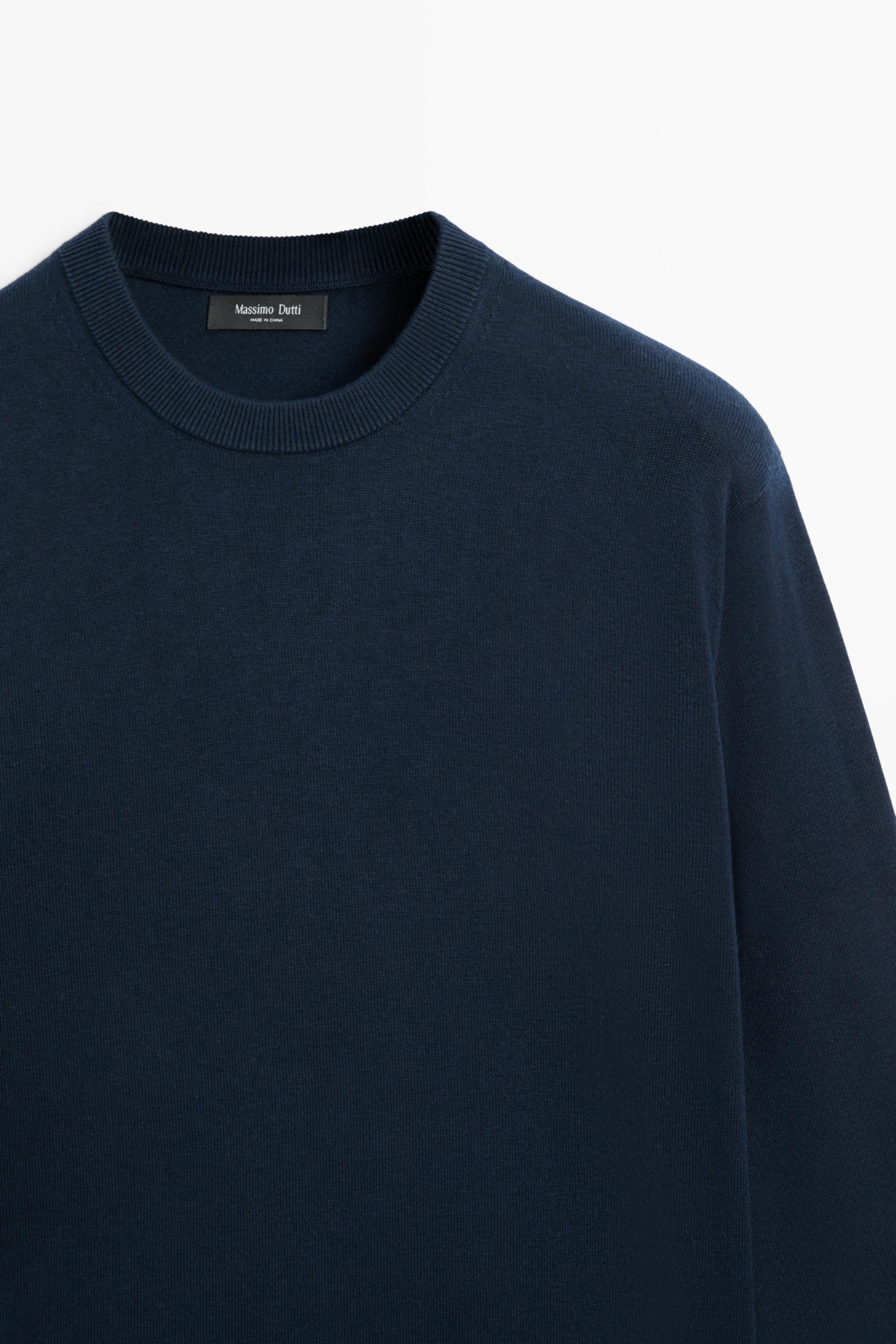 Cotton blend knit sweater